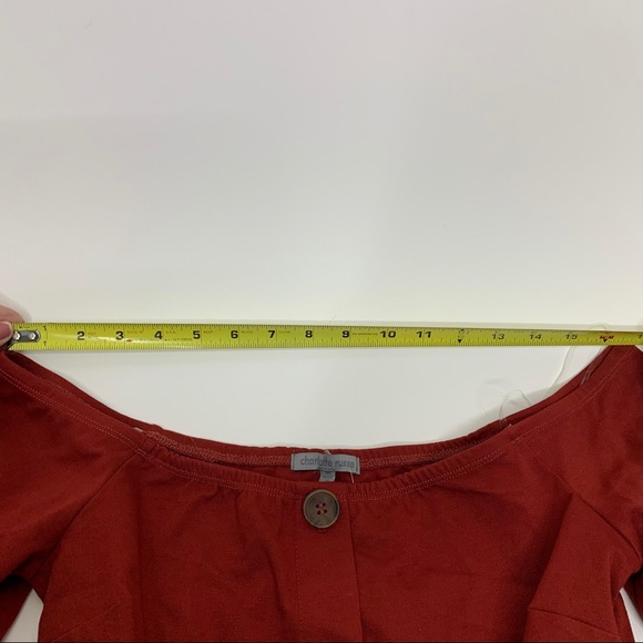 New Nwt Burnt Orange Boho Off The Shoulder Crop Top Sz Medium By Charlotte Russe - Picture 11 of 14
